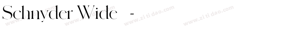 Schnyder Wide 字体字体转换